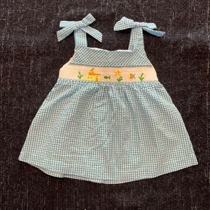 Rare Editions size 5 smocked beach scene top